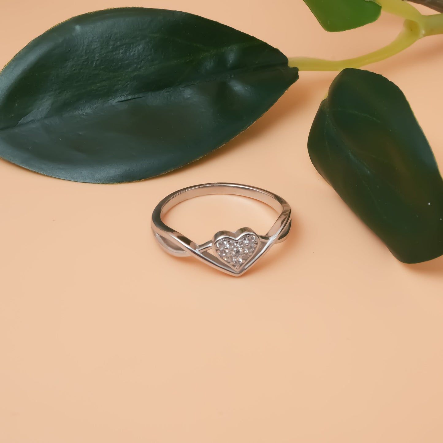 Infinity Heart Shape Solitaire Ring