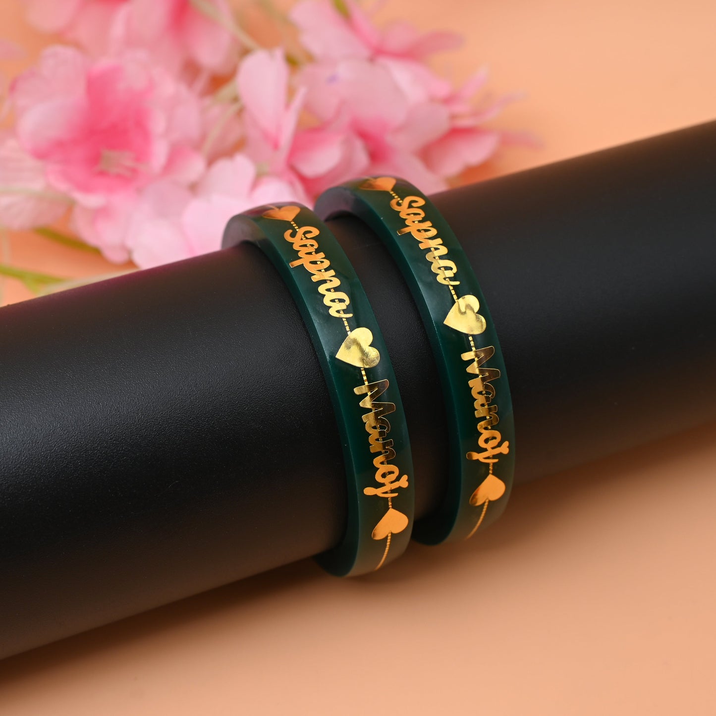 Exclusive Personalize Your Name Gold Bangles for Women