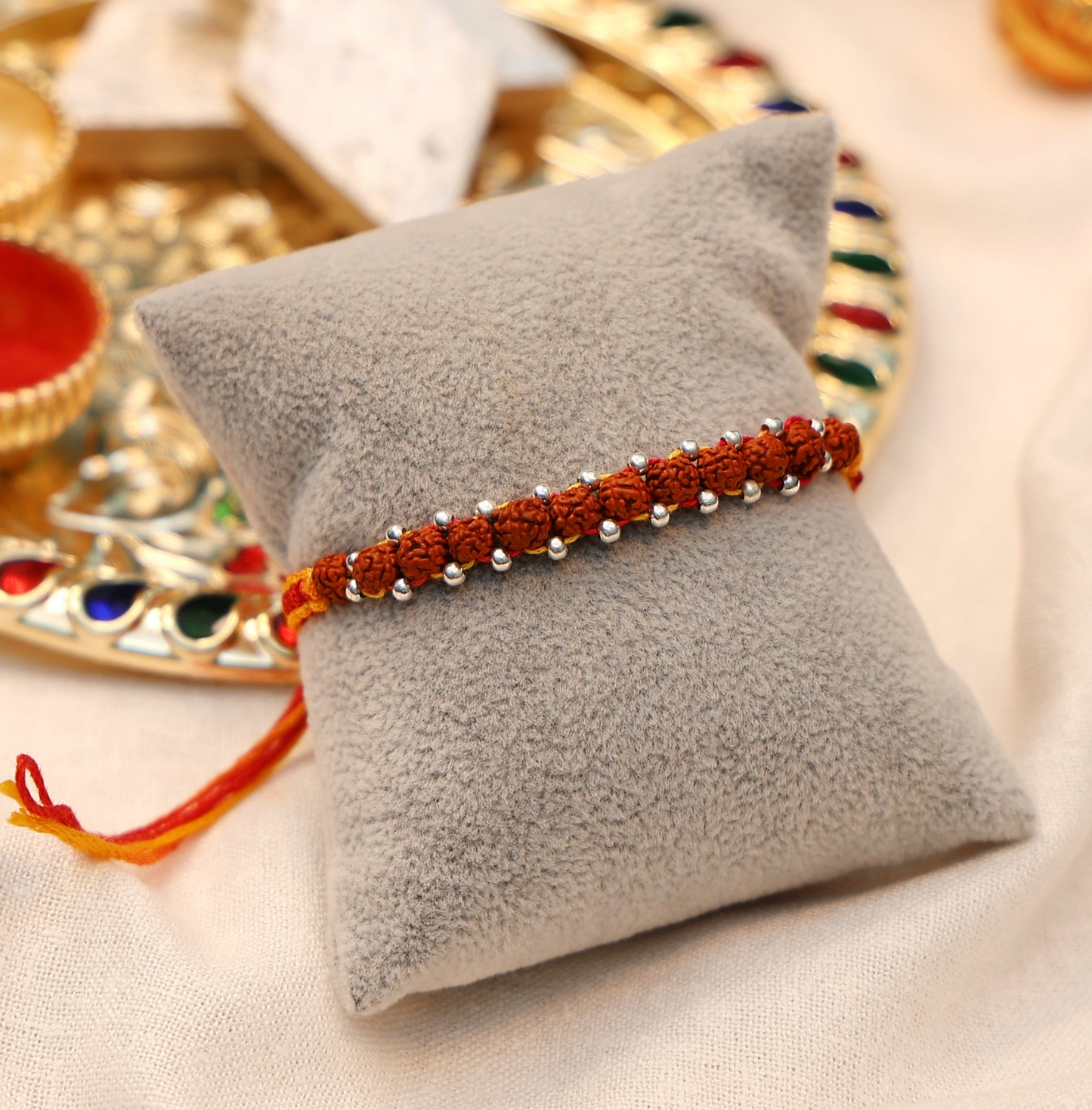 Mahadev Blessings Rudraksh Silver Rakhi