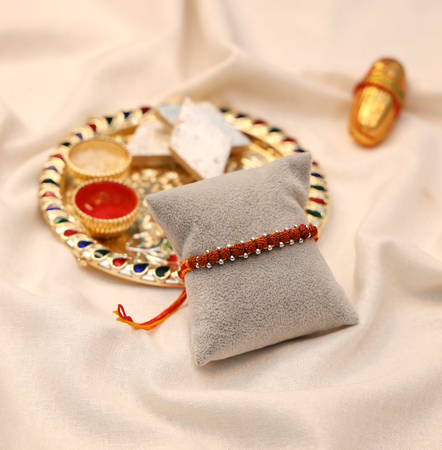 Mahadev Blessings Rudraksh Silver Rakhi