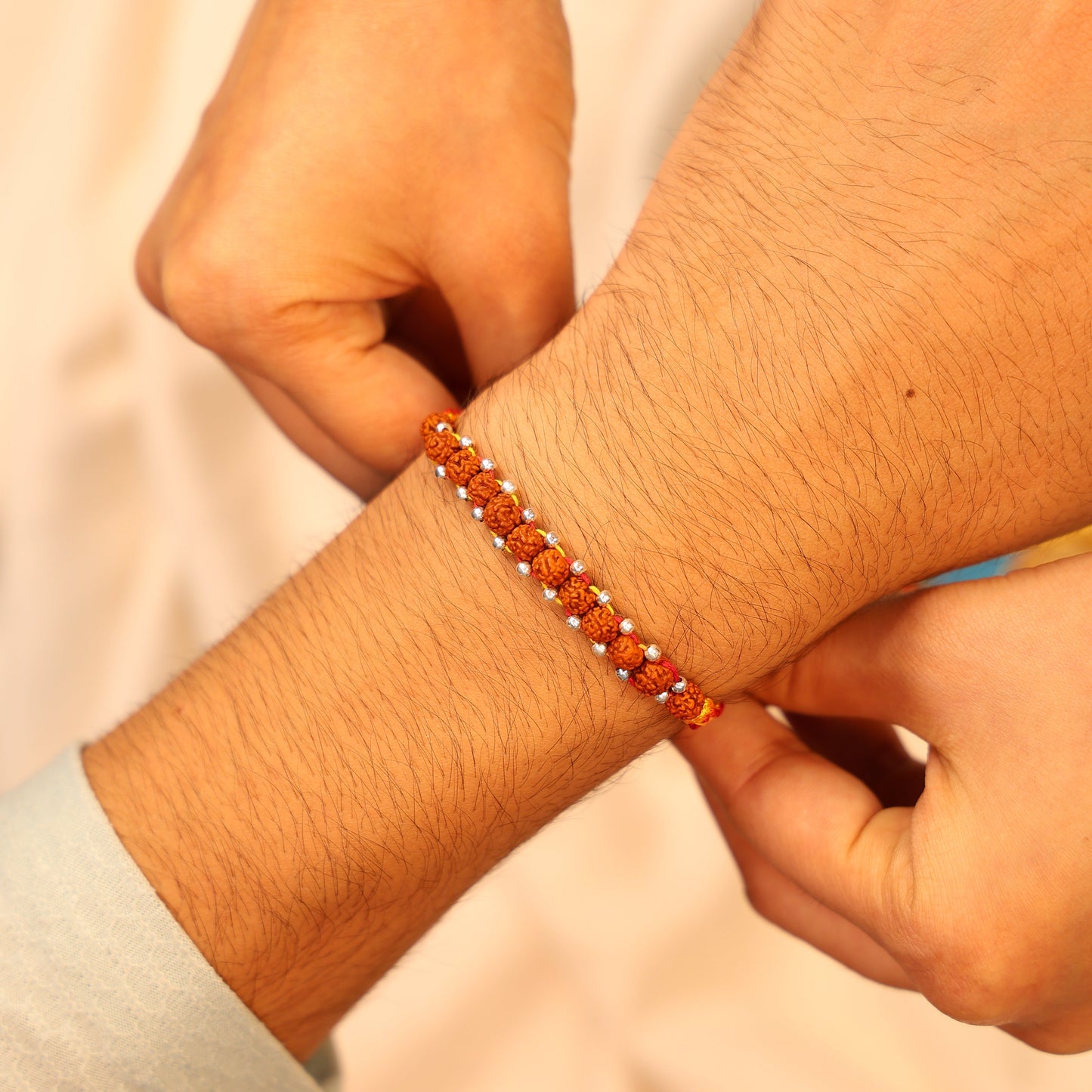 Mahadev Blessings Rudraksh Silver Rakhi