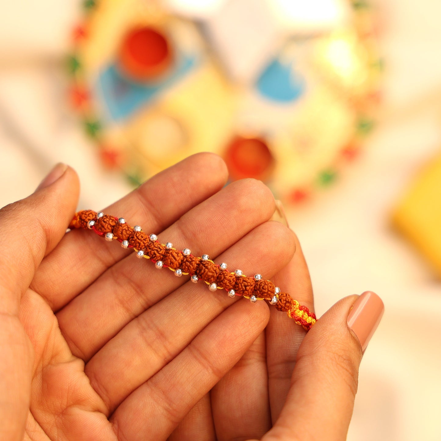 Mahadev Blessings Rudraksh Silver Rakhi