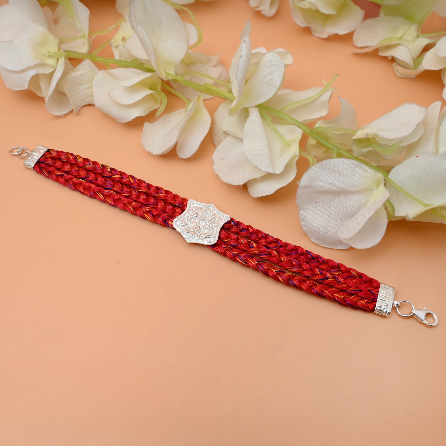 Silver Dhaga Moli with Royal Traditional egal Centerpiece Design