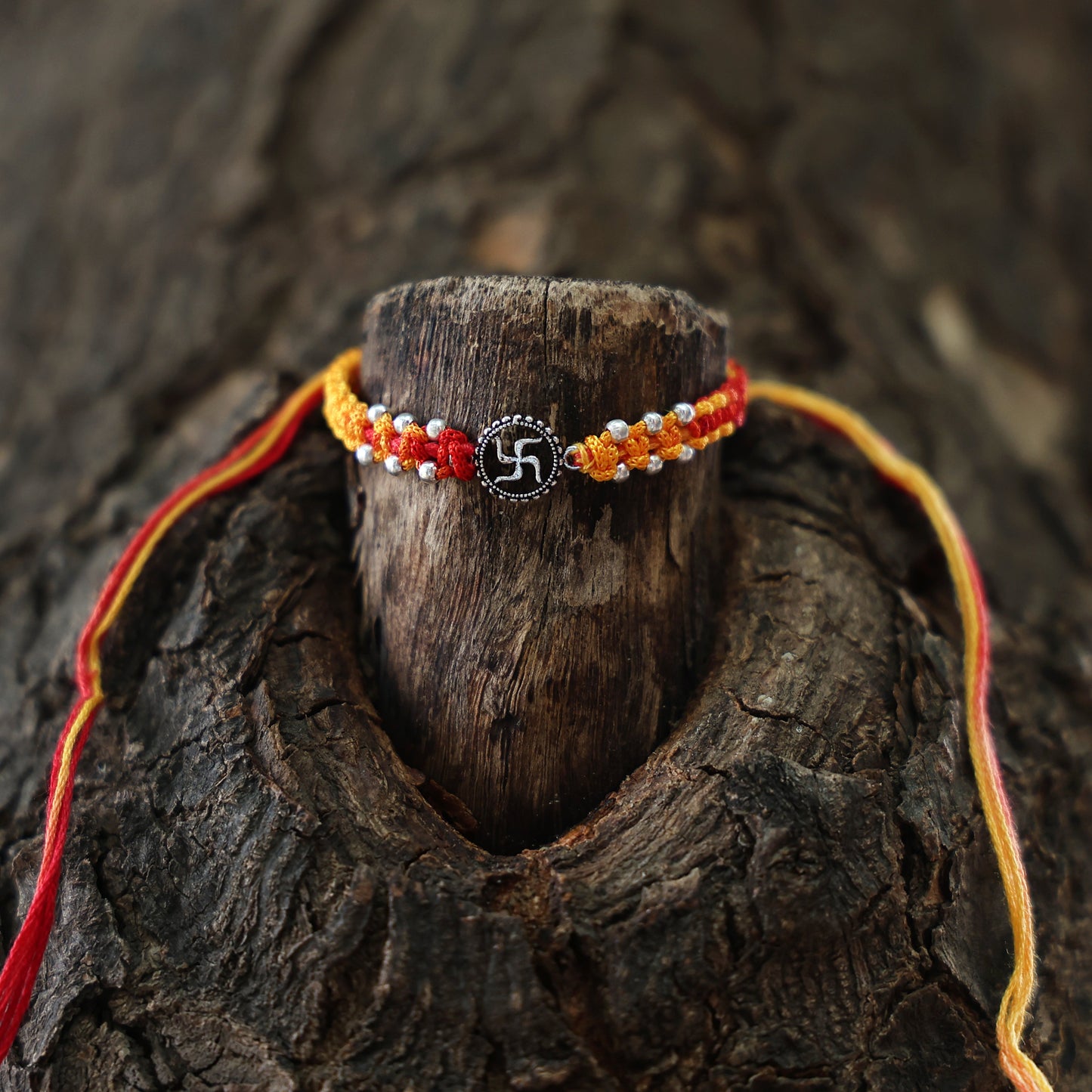 Shubh Swastik Silver Rakhi