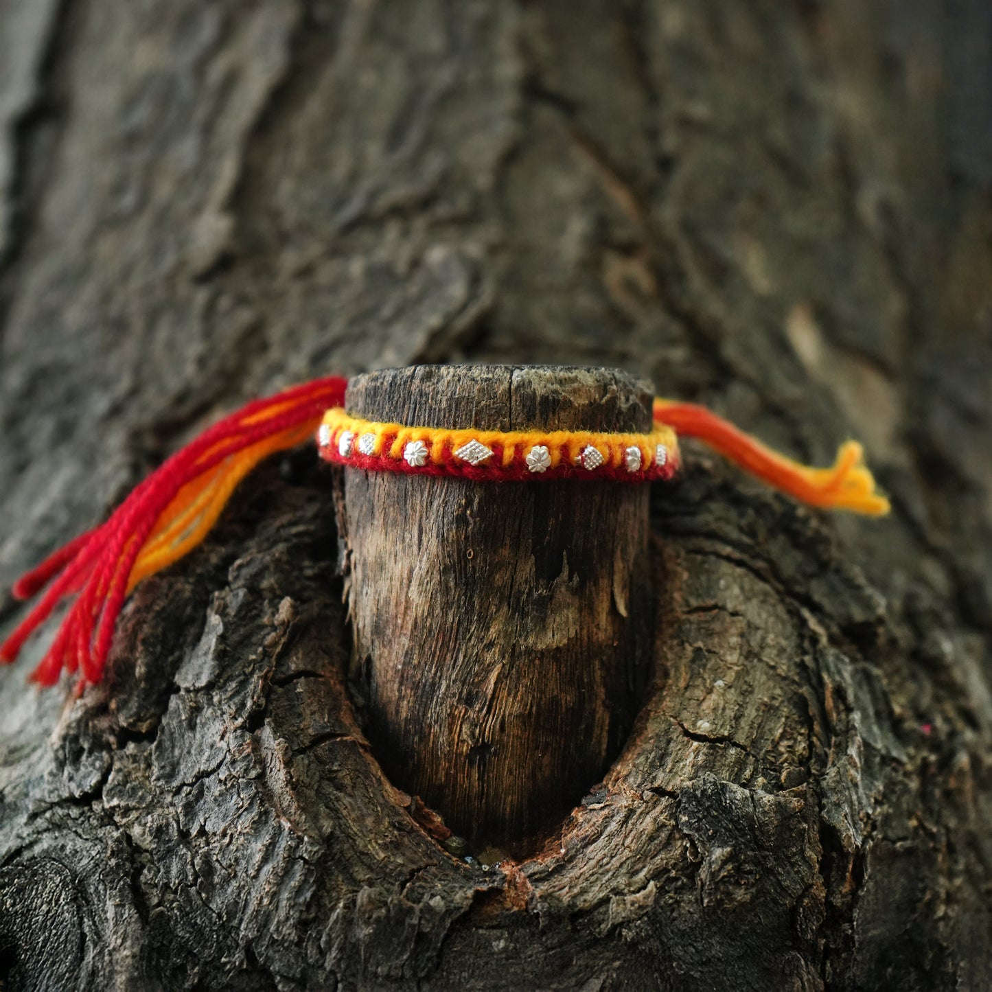 Handcrafted Silver Buds Rakhi Assorted Design