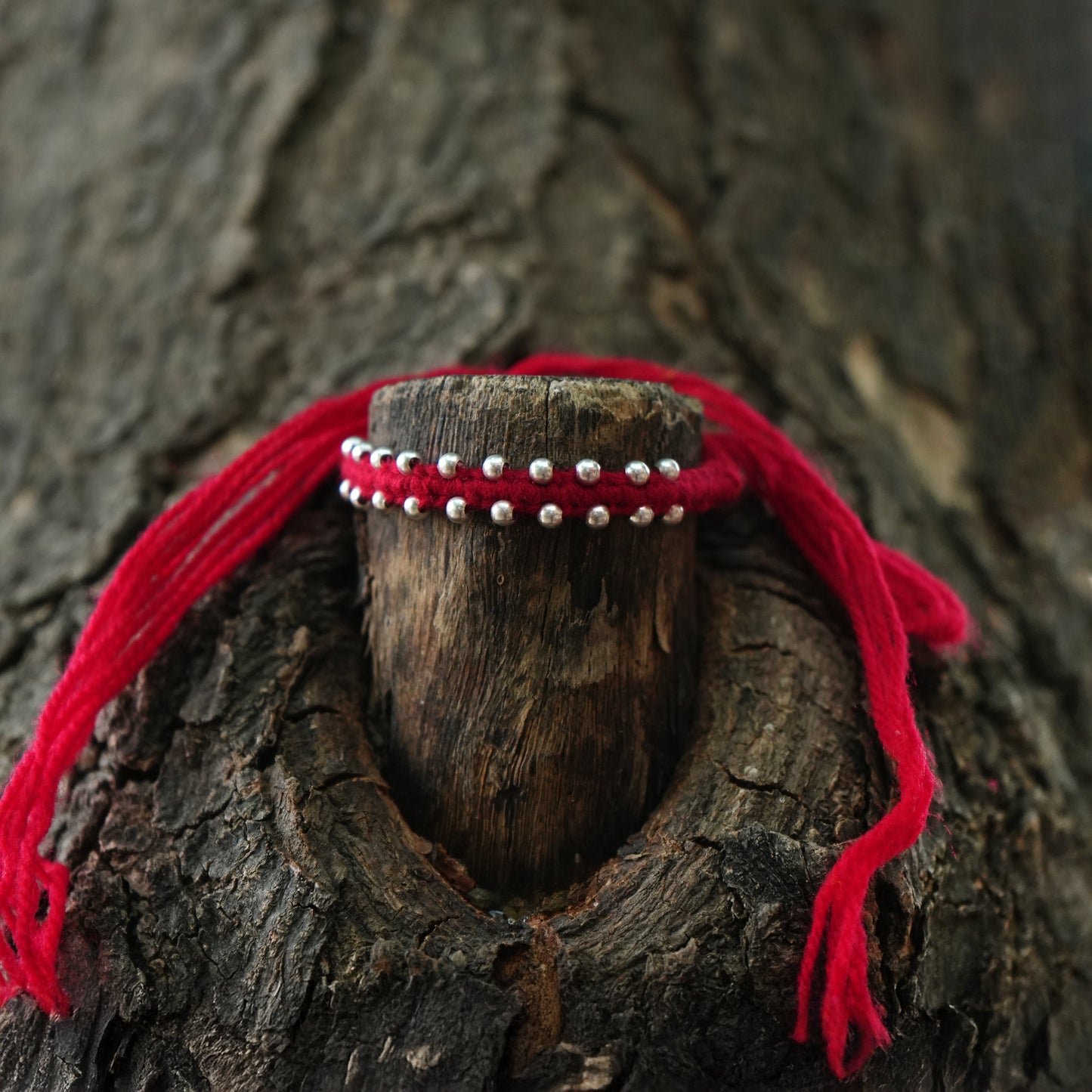 Unique Silver Rakhi with Bud Details
