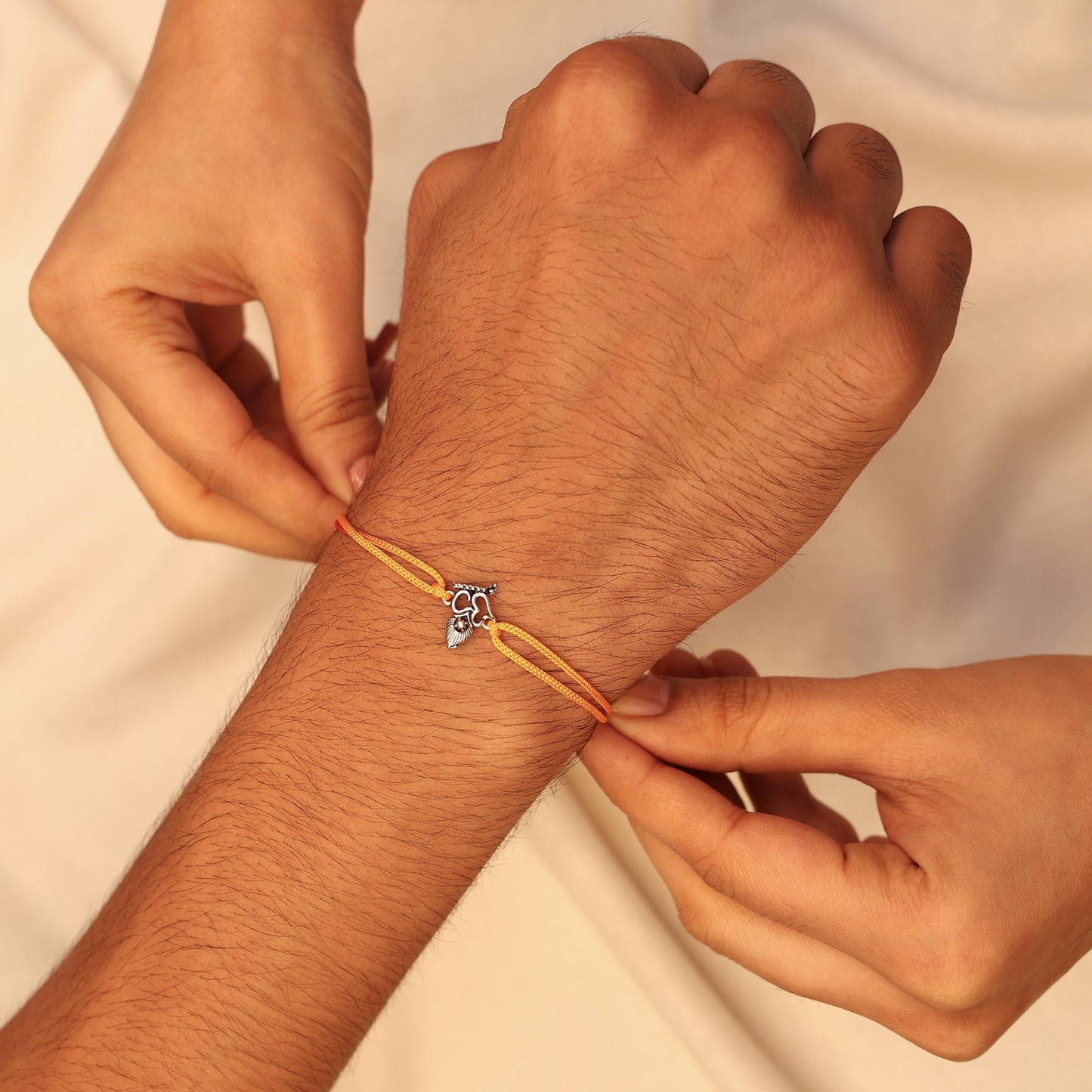Divine Silver Om Rakhi