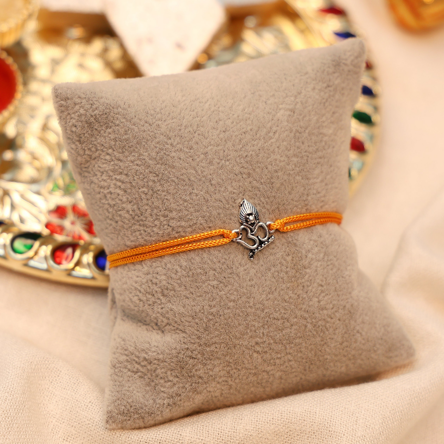 Divine Silver Om Rakhi