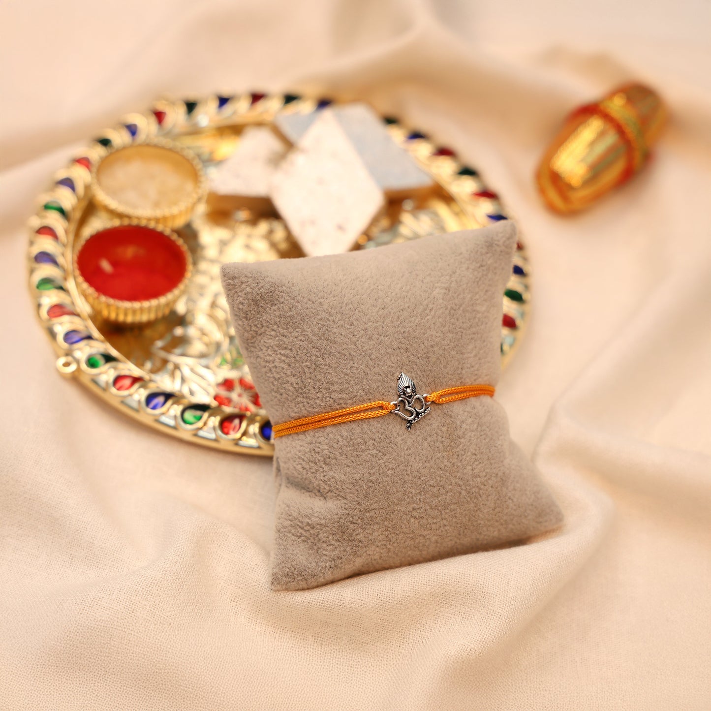 Divine Silver Om Rakhi