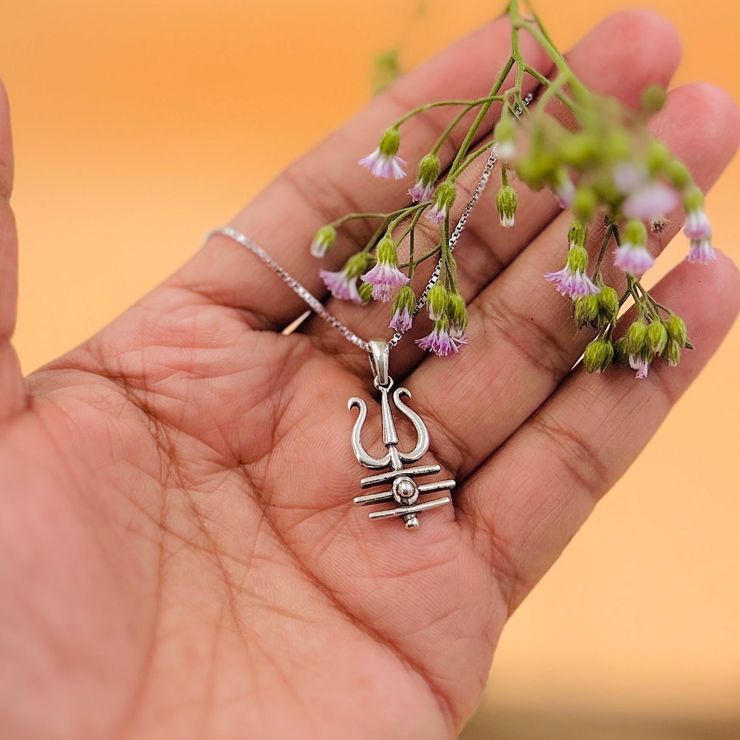 Beautiful Shiva Trishul Silver Pendant: Wear Divine Power Every Day.